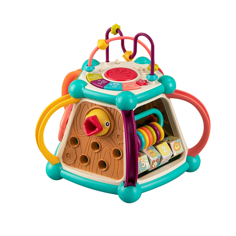 Guangduola Baby Toy Polyhedron Hand Drum, 0-1 Year Old Newborn Enlightenment Early Education Musical Pat Drum, Birthday Gift