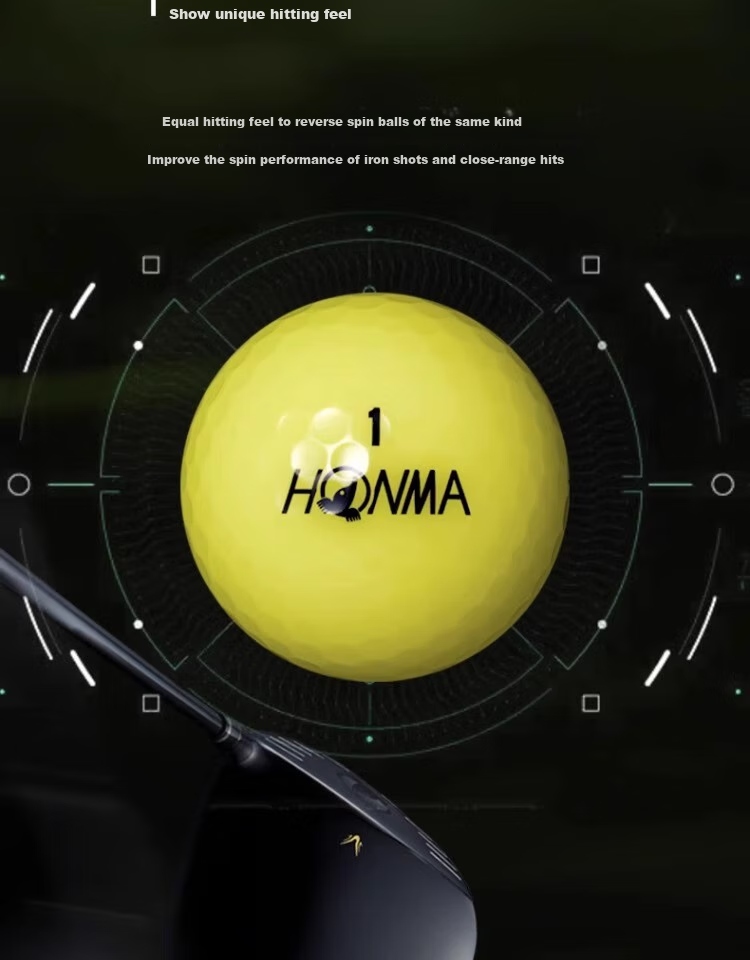 HONMA D1 Golf Ball, Double-Layer Practice Ball, Low Spin, Long Distance, Colorful 5