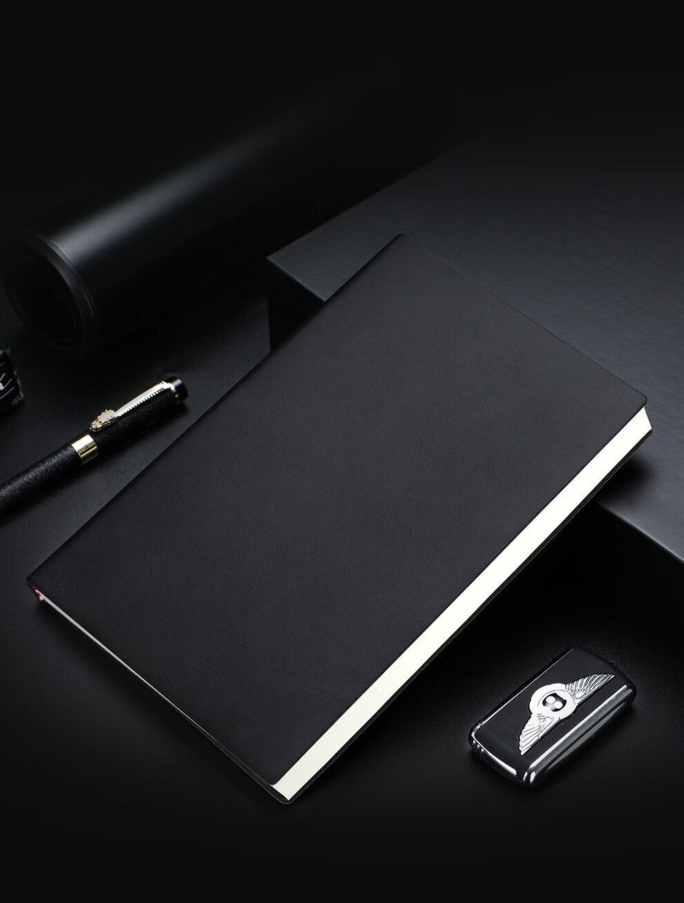 Jiaranheng 5-Pack A5 Business Notebooks, Stylish Simple Thick Soft Cover Leather Journal Diary Office Stationery for Work Meetings, Customizable 3