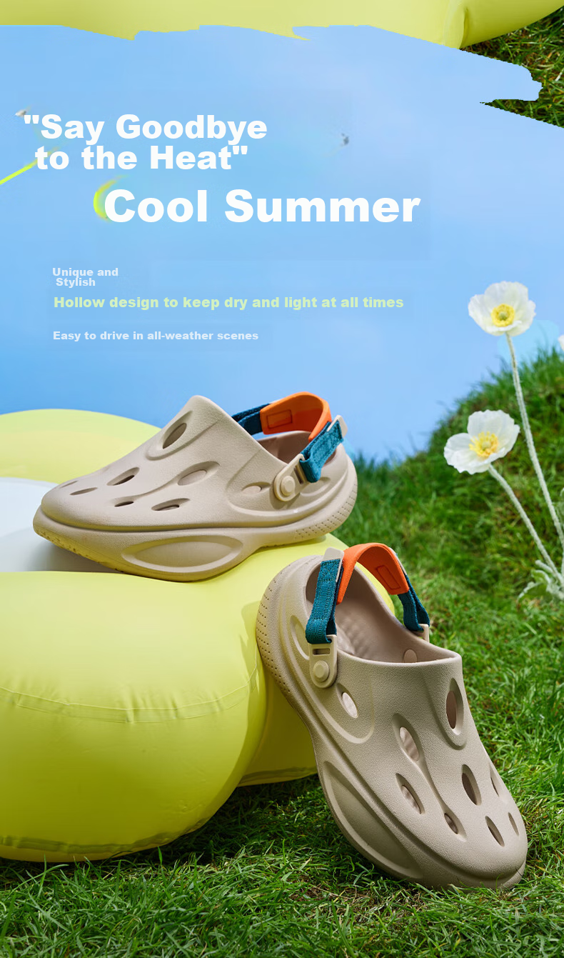 QIAODAN Breathable Cloud Hole Shoes, Men's Casual Beach Shoes, Outdoor Sandals 3