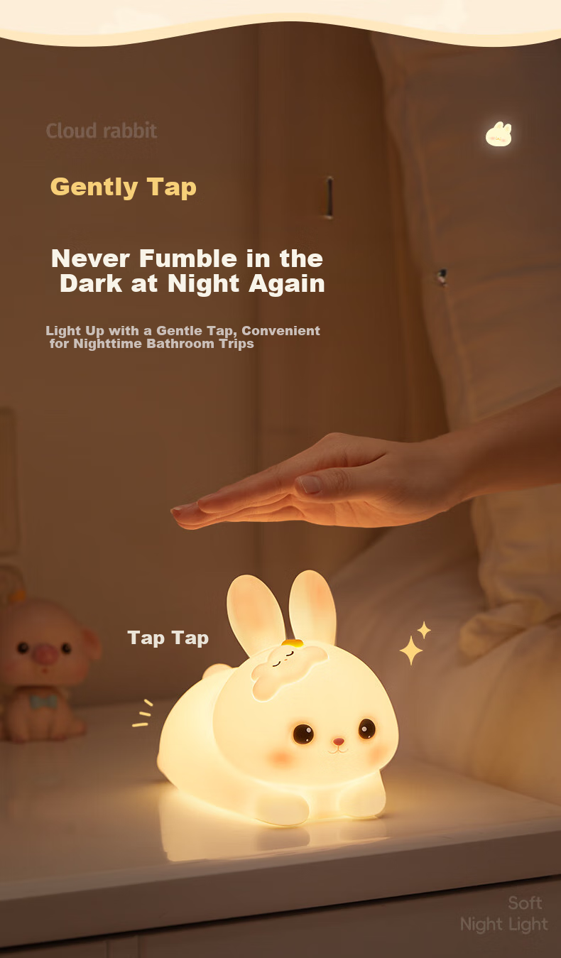 Xifeng Mid-Autumn Festival Gift, Small Night Light for Bedroom Sleep Aid, Birthday Present for Girls And Children, Practical And Aesthetically Pleasing Tap Light 4