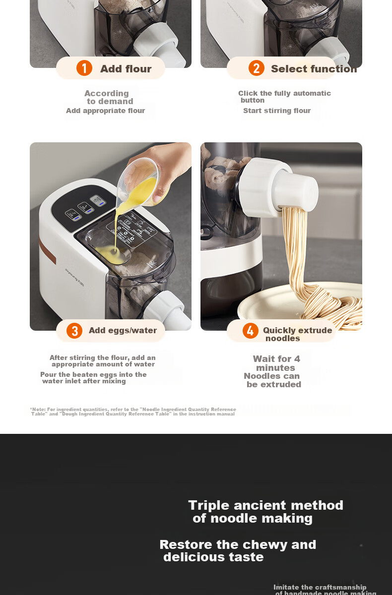 Joyoung Noodle Maker, Home Smart Fully Automatic Noodle Machine, Quick Noodle Output, 6 Sets of Molds, Easy-To Electric Pasta Maker, JYN-W3 6