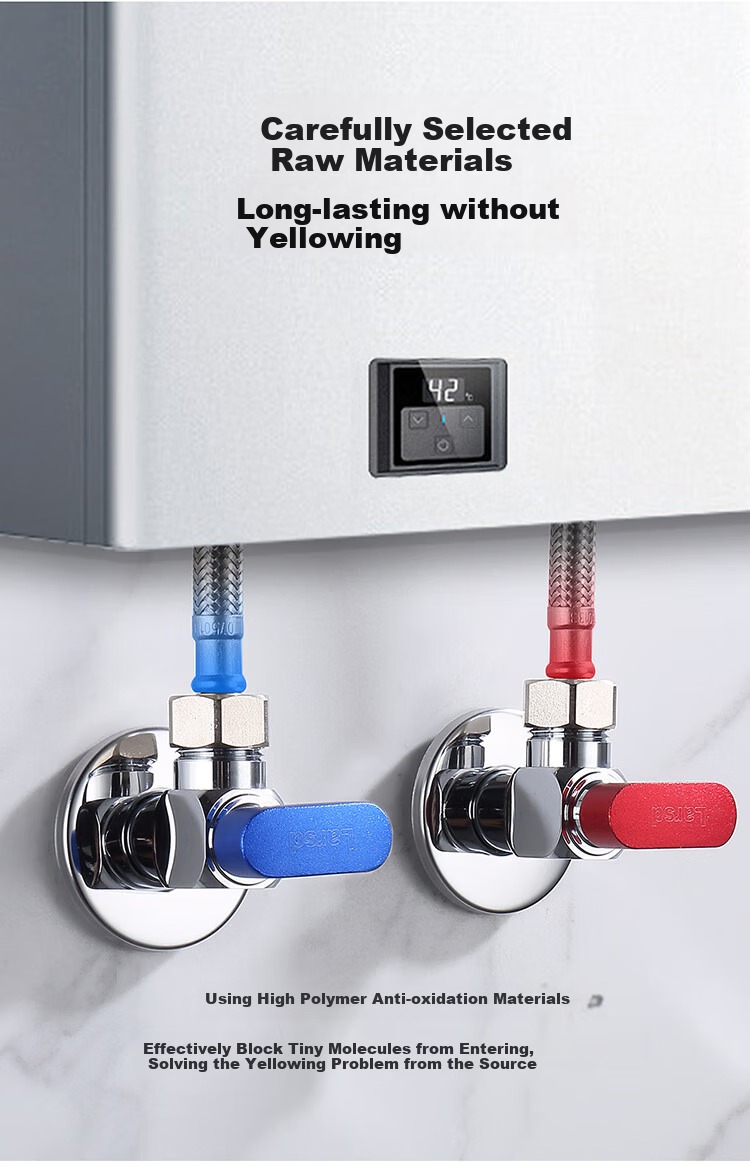 Larsd High Flow Ball Valve Set, Gas Water Heater Full-Open High Flow Angle Valve, 1/2 Inch Hot And Cold Ball Valve LD10507T 4