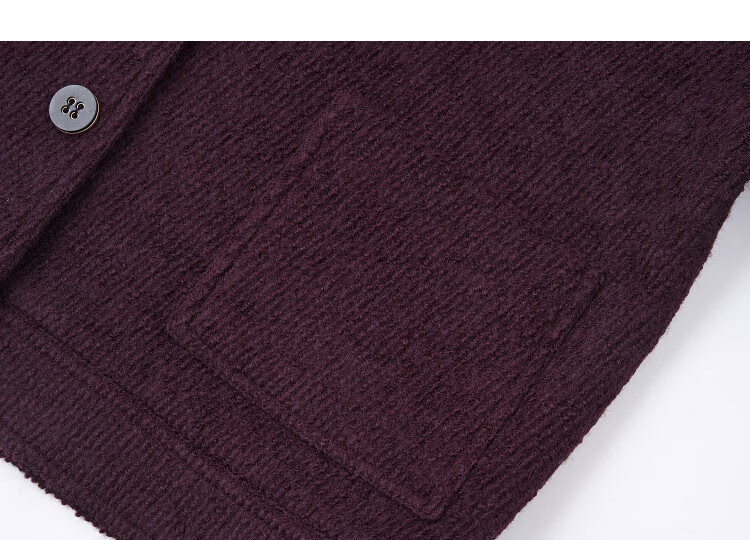 Demana [Texture Code] Winter Warm Wool Blend Crew Neck Boxy Large Pocket Thick Loose Women's Coat 3
