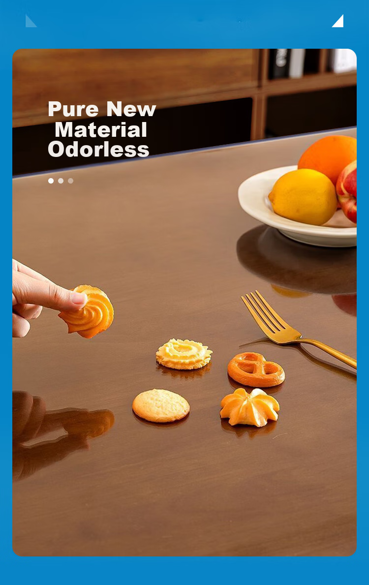 MINJU Tablecloth, Soft Glass Odorless Thickened PVC Dining Table Mat, Waterproof And Oil-Proof Crystal Plate, Customizable Coffee Table Mat, 60*120cm 8