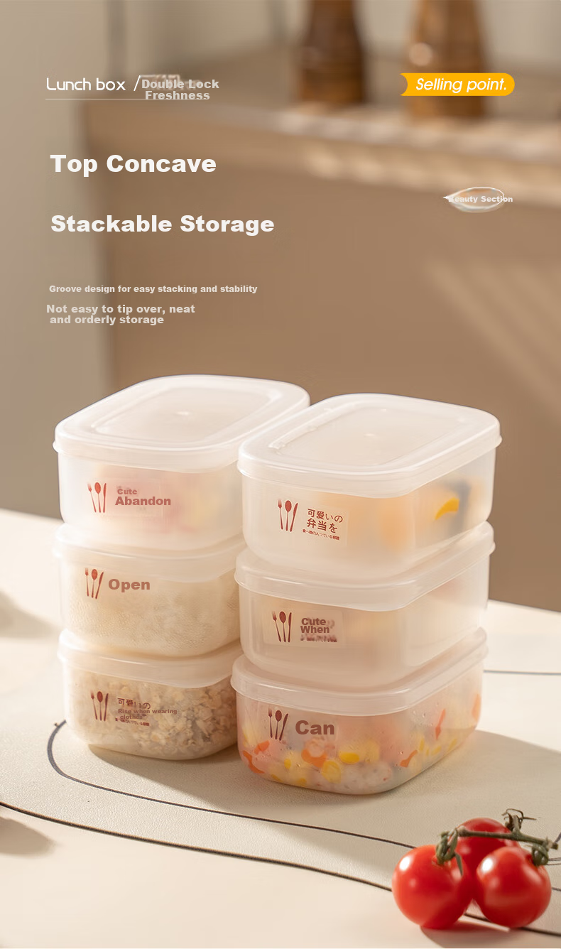 CAIZHI Rice Storage Containers, Refrigerator Food Keepers, Storage Boxes, Lunch Boxes, Bento Boxes, Microwave-Safe, Set of 6, CZ6628 9