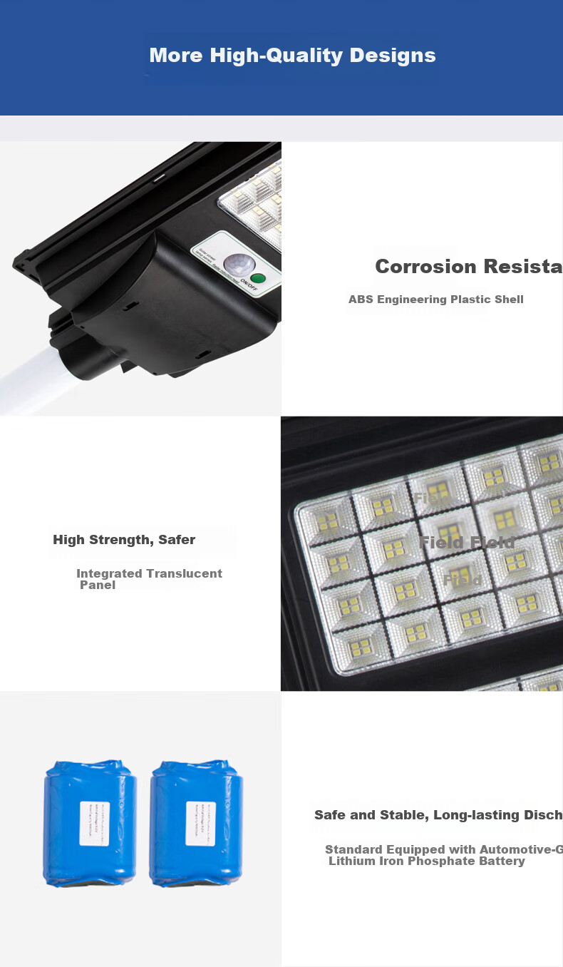 CHNT Solar Integrated LED Street Light with Smart Sensor, Waterproof Outdoor Floodlight for Home Use, 160X 8