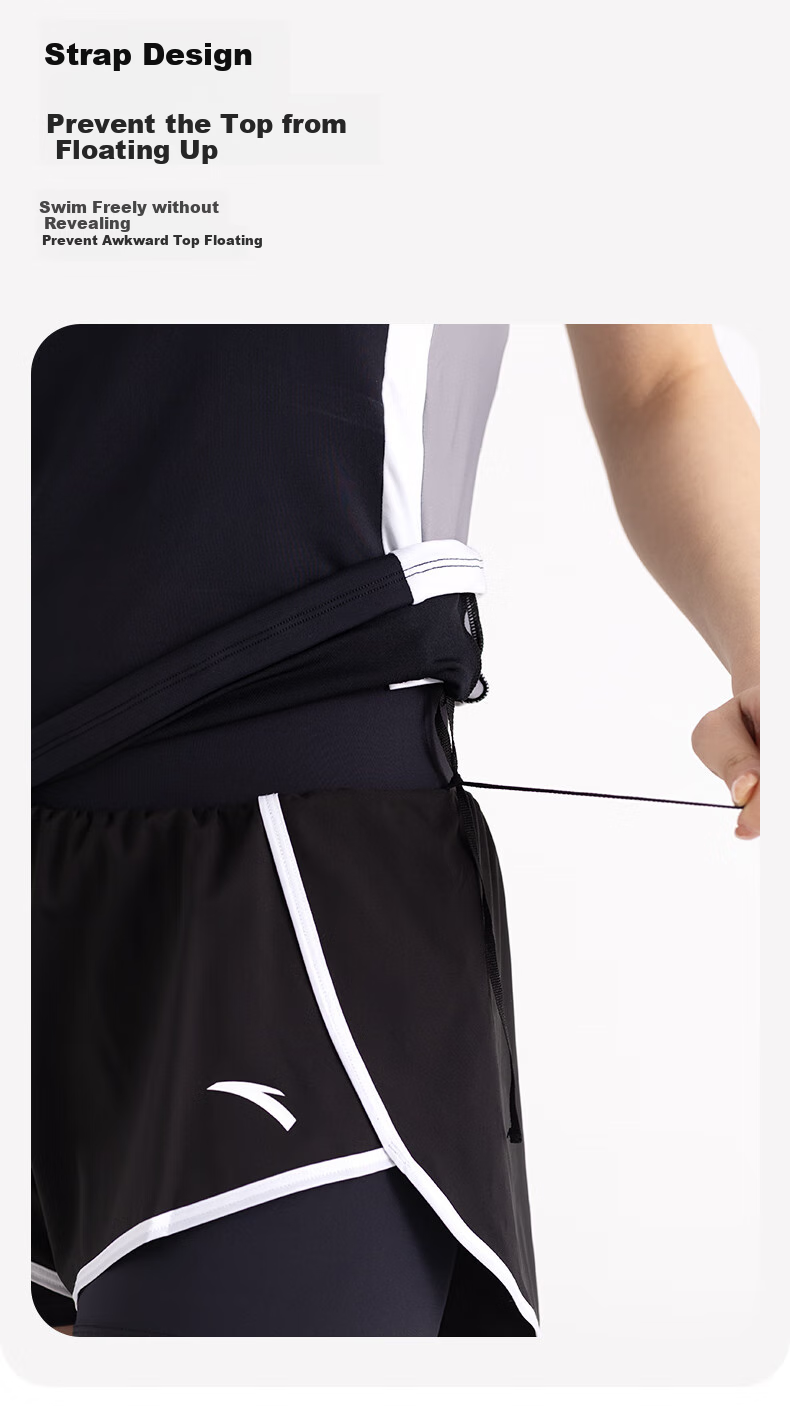 ANTA Slim Waist Swimsuit for Women, Two-Piece New Popular Style, Conservative, Slightly Chubby, Tummy-Covering, Hot Spring, Plus Size Swimwear M 7