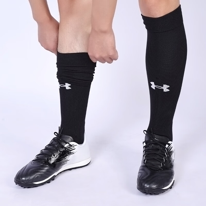 Under Armour Football Socks Long Tube Professional Summer Adult Non-Slip Thin Black M (Size 37-40)