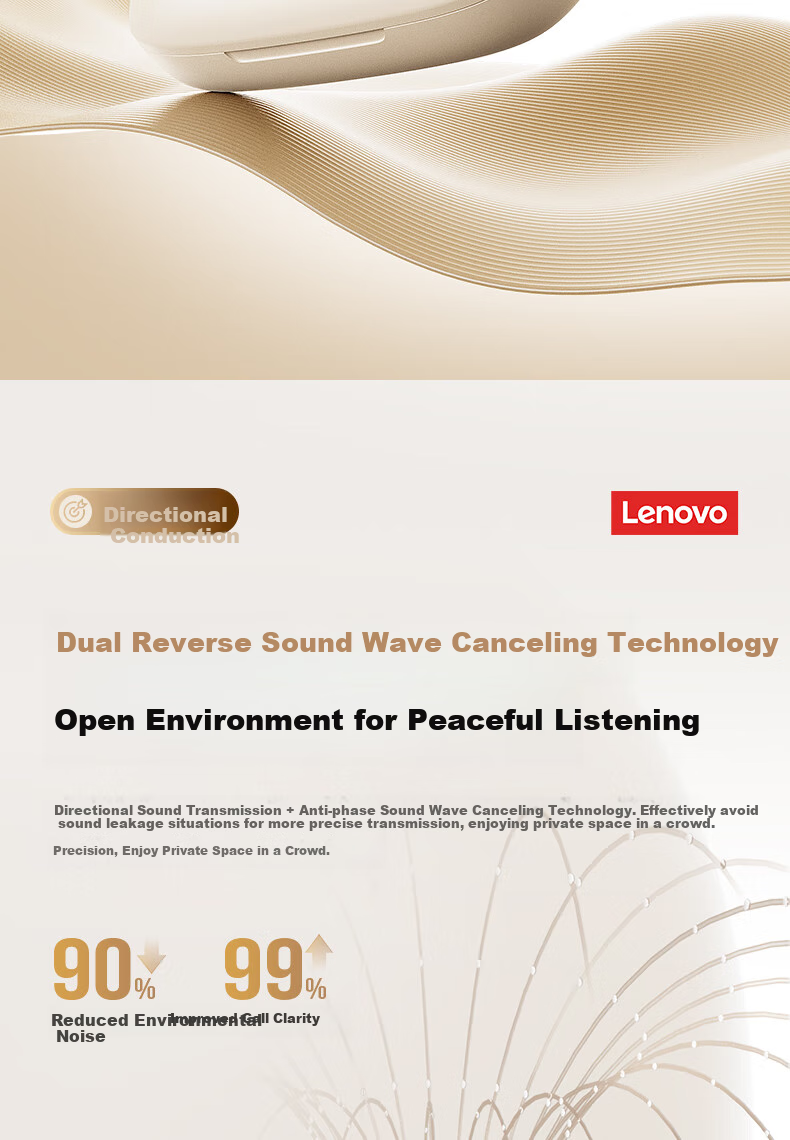 Lenovo [Authentic Lenovo Product Sold by JD] Bluetooth Headphones, Over-Ear Style, Not In-Ear Bone Conduction Concept, Open-Style High-Quality Sound, Ultra-Long Battery Life, Sports Running EA366 Black 7