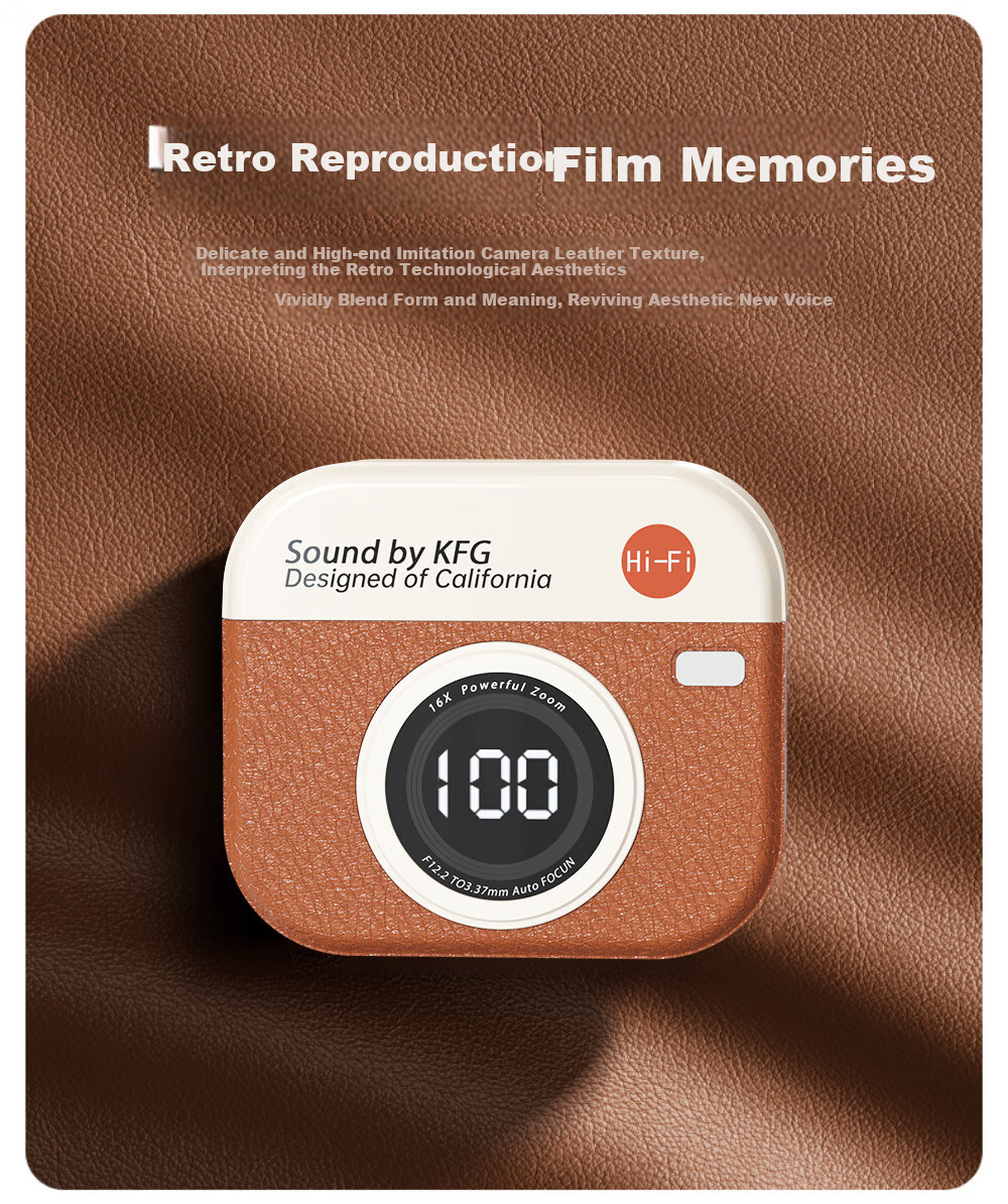 EARISE [Berlin Sound] Retro Camera Style Deep Noise Reduction Long Battery Life Semi-In True Wireless Bluetooth Earphones for Sports Running Q86 Skin Color 1