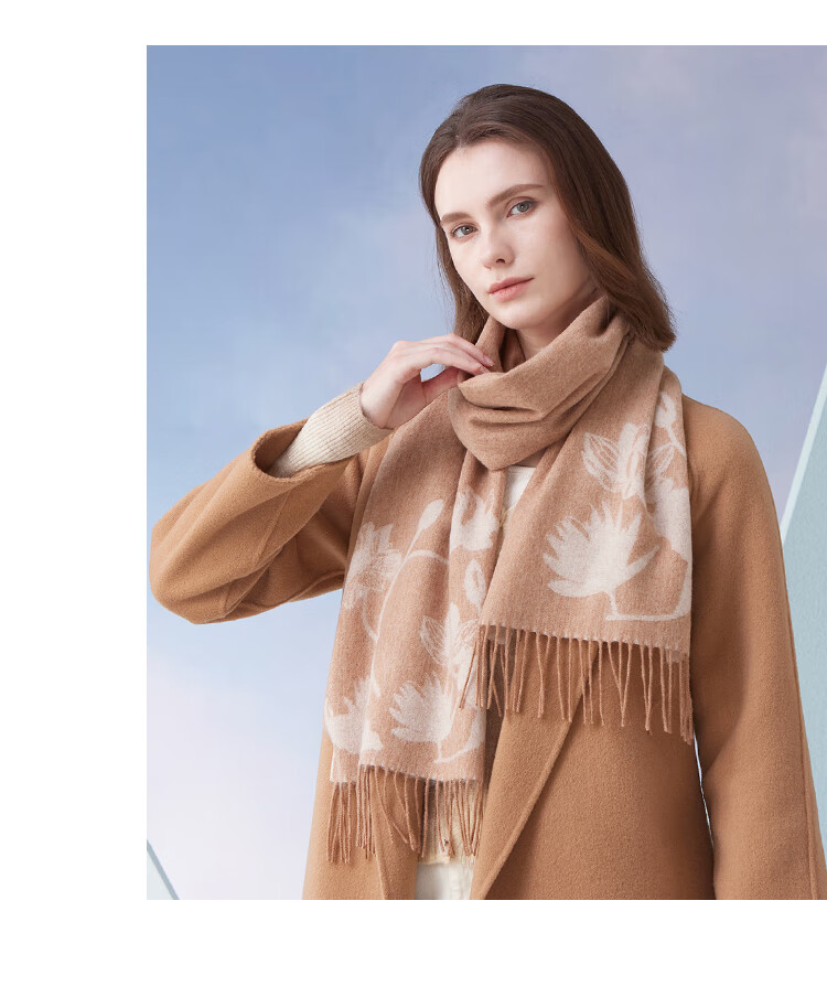 Hengyuanxiang Women's Cashmere Scarf Autumn Winter Double-Sided Warm Wool Neck Warmer Qi Ji Red Birthday New Year Gift 3