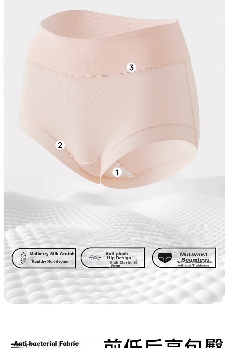 FENYE Postpartum High-Waist Cotton Antibacterial Underwear Shorts for Women, Shaping And Tummy Control after C-Section Delivery, Size L 4