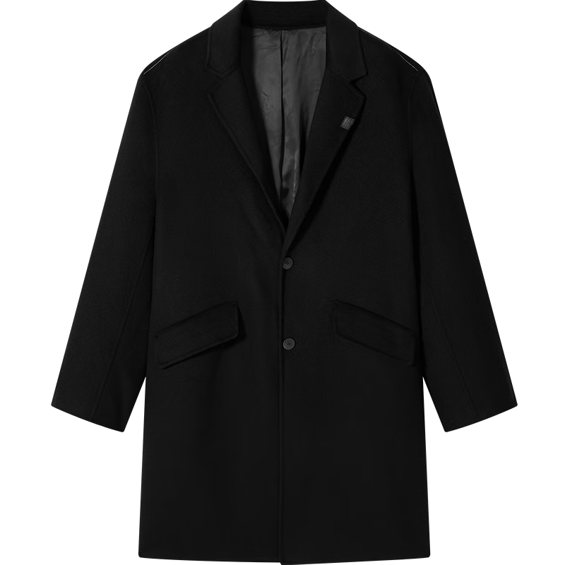 GXG Men's Black Commuter Long Coat, Mall Edition, Black, 185/XXL