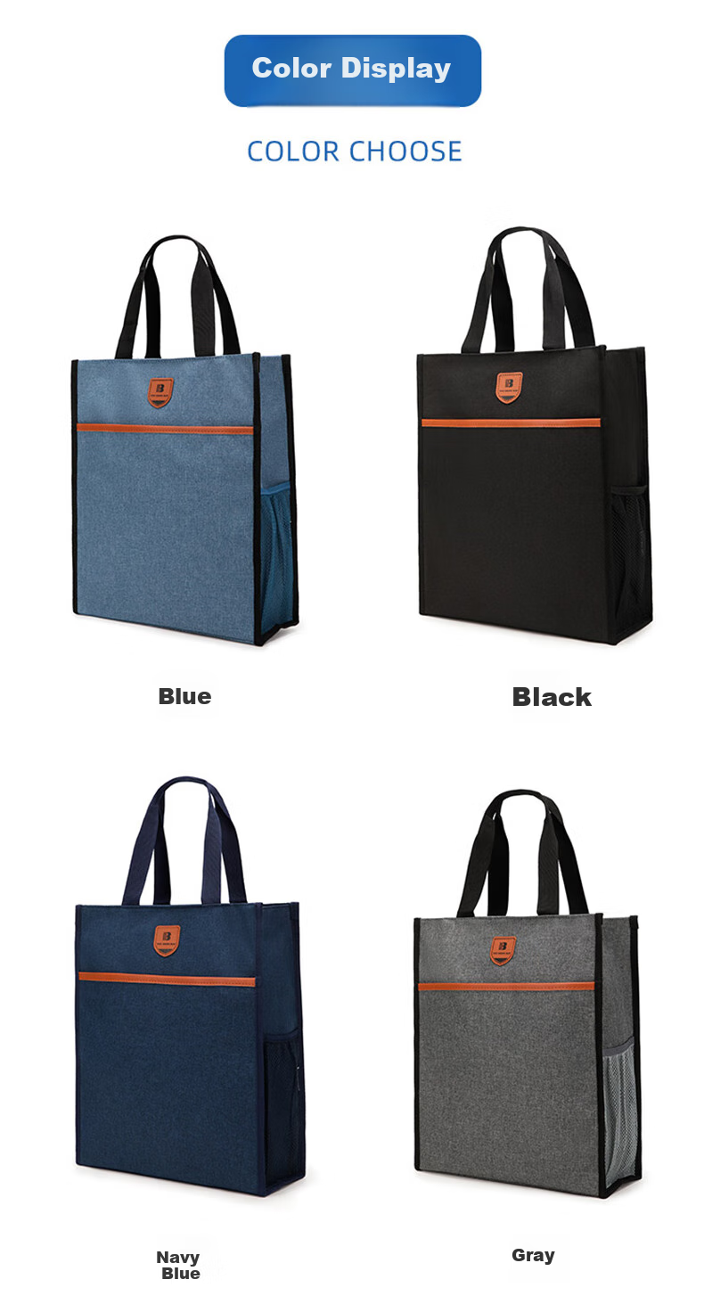 Youbili Student Tutoring Bag, Multifunctional Handbag, Briefcase, Large Capacity Office Document Bag, Elementary School Middle School High School Handheld Tutoring Bag, Vertical Style, 21008A Blue 4