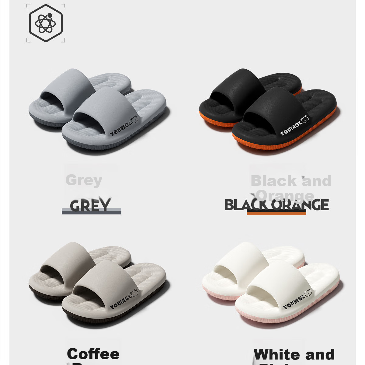 XGGC Squishy Slippers for Men, Outdoor Summer Home Non-Slip Shower Thick-Soled Couple Slippers for Women, Outdoor Wear, Coffee Brown 40-41 4