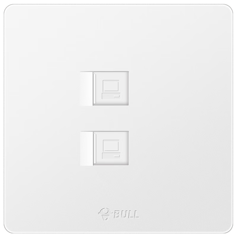 BULL Switch Socket G12 Series 2-Port Cat6 Computer Socket Cream Style 86 Type G12T222B Twilight White