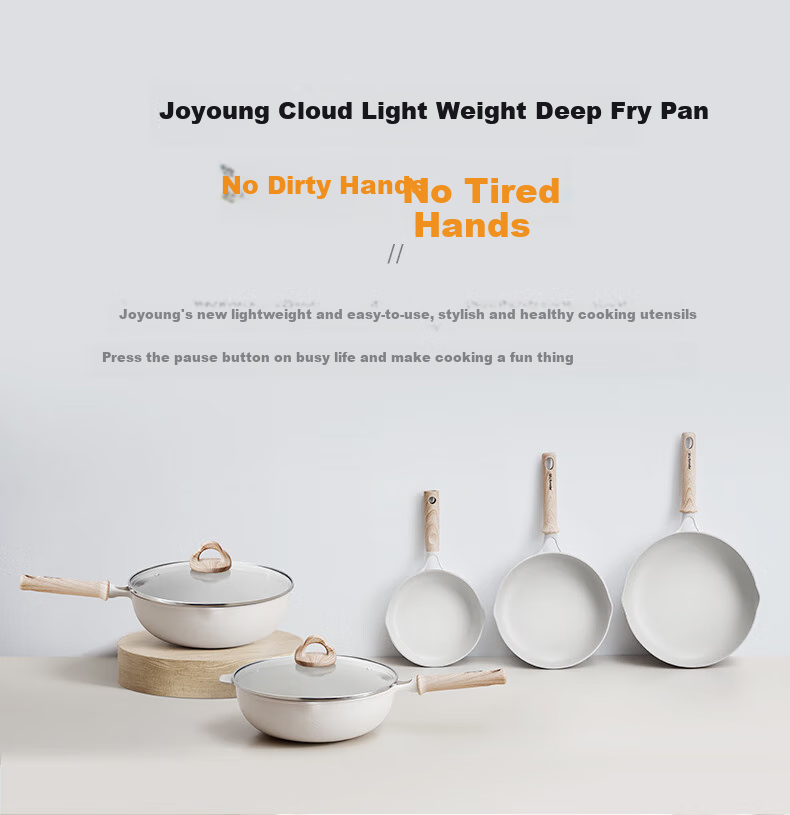 Joyoung Non-Stick Skillet, Breakfast Pan, Flat Bottom Pan, Oil-Gathering Egg Frying Pan, Suitable for Home Use on Induction And Gas Stoves, 24cm 1