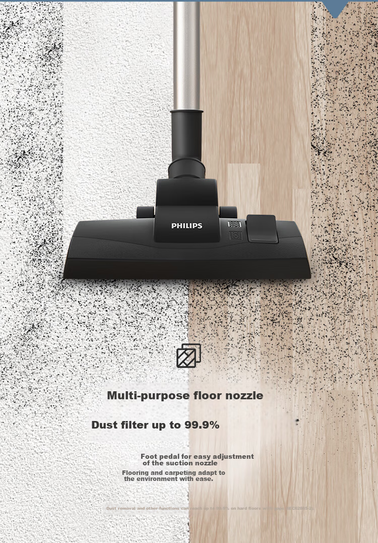 PHILIPS Horizontal Vacuum Cleaner with Dust Bag, Powerful Suction for Home Use, High-Power Dust And Pet Hair Removal, Suitable for Families XB2022/81 3