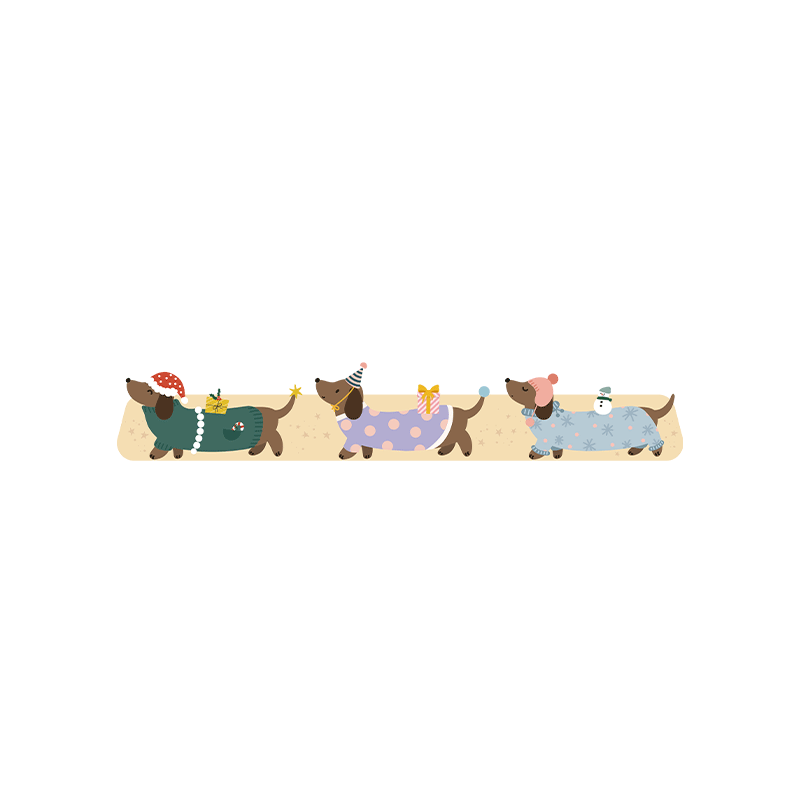 JIFFDIFF Cartoon Baseboard Wall Skirt Waistline Sticker Self-Adhesive Waterproof Living Room Bedroom Wall Decal Sausage Dog Parade