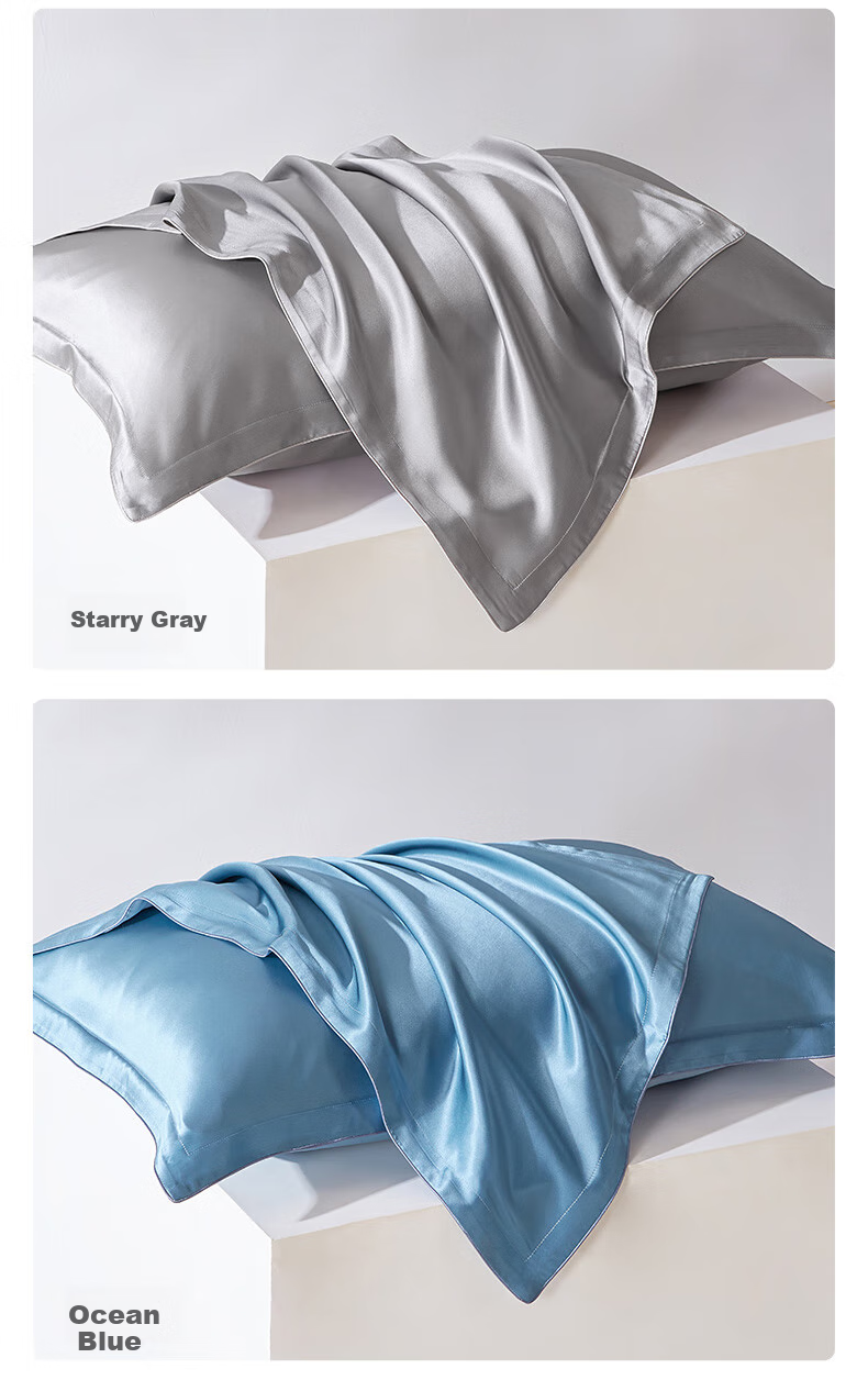 Taihuxue Solid Color Adult Silk Pillowcase, Silk Fabric, Smooth And Soft for All Seasons, Glacier Gray, 48*74 11