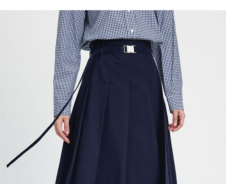 Navikail Italian Small Sailboat Women's 2025 New Belted A-Line Midi Skirt Commuter 2332875507 16