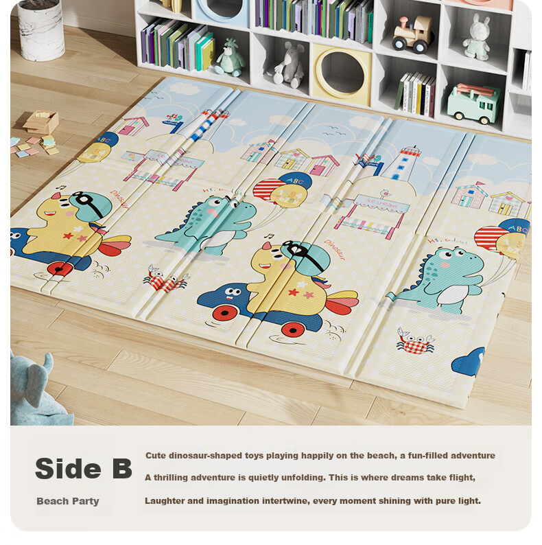 Tamengyu Crawling Mat, Baby Play Mat, Infant XPE Foldable Floor Mat, Foam Non-Slip Children's Toy Mat, Nap Pad, Thick 3