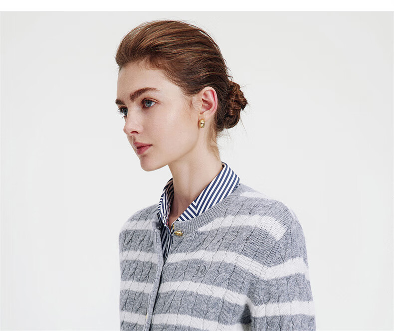 Navikail [Celebrity Style] Italy Small Sailboat Women's 25 New Full Wool Knit Cardigan Jacket 2334095501 19