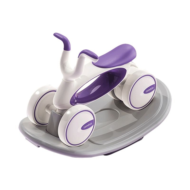 Little Lamb Ride-On Children's Rocking Horse and Scooter 2-in-1 Baby Wooden Horse Toy Infant Birthday Gift Y68 Purple + Rocking Board