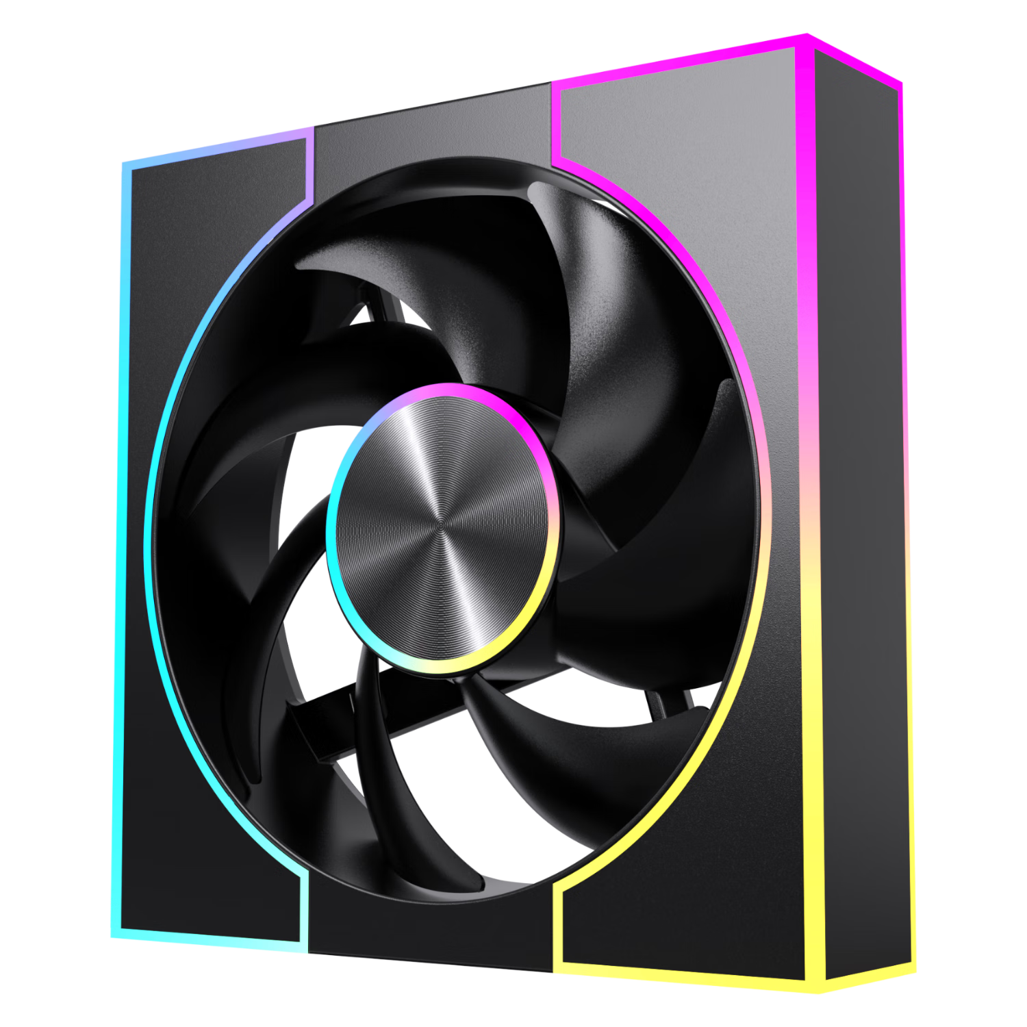 PADO G16 Black 12cm Case Fan, Hidden Screws/ARGB/5V 3-Pin RGB Sync/PWM Speed Control Temperature Regulation Quiet/Lubricated Bearing/Standard Shock-Absorbing Pad
