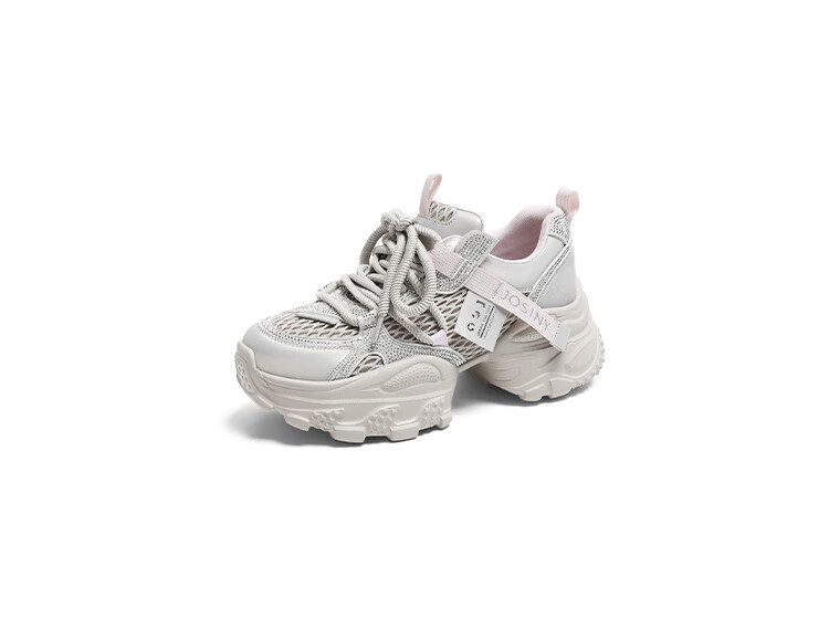 Zhuoshini Women's Thick Sole Dad Sneakers 2025 New Autumn Slimming Sports Casual Shoes Height Increasing Silver Size 39 12