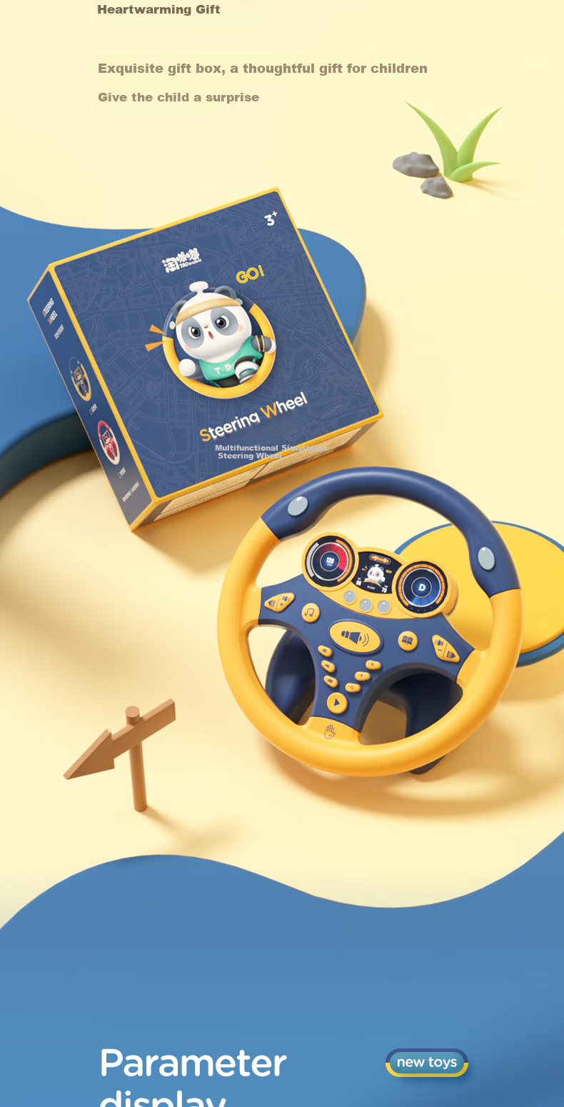 Taodudu Children's Toy Car, Passenger Seat Steering Wheel, Realistic Simulation, for Boys And Girls Aged 3-6, Birthday Gift 10