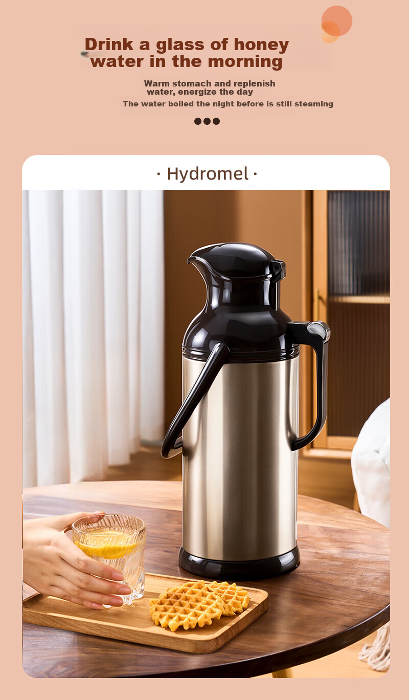Shandianshui Insulated Water Bottle, Household Thermos Flask, Large Capacity 3200ml, Stainless Steel Thermos, Hot Water Bottle, Gift 19