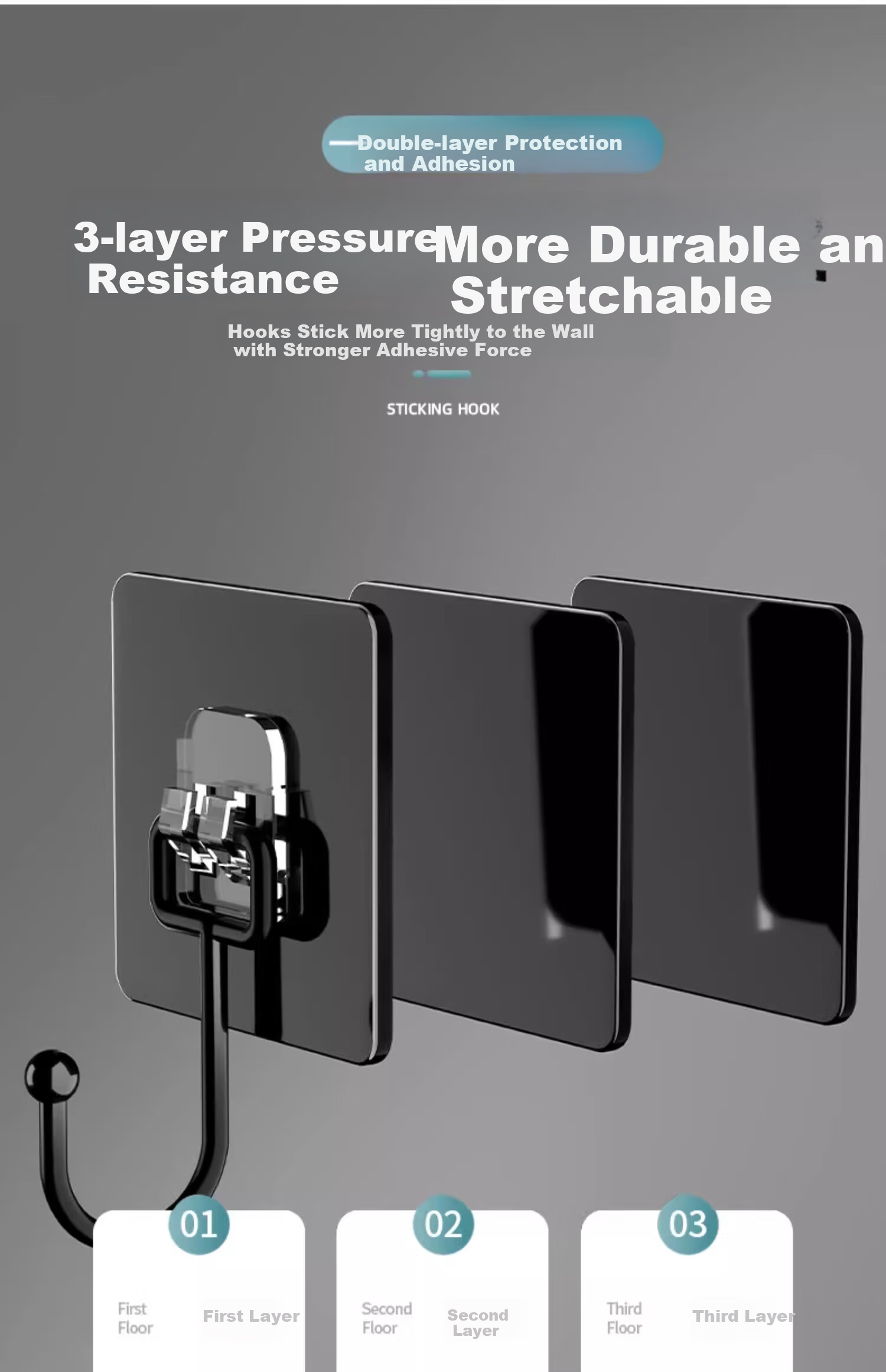 Xinpei Heavy-Duty Metal Hooks, No Drilling Required, Kitchen Bathroom Seamless Hooks, Strong Adhesive-Free Hooks for Bedroom And Bathroom, Indoor Hanging Hooks 12