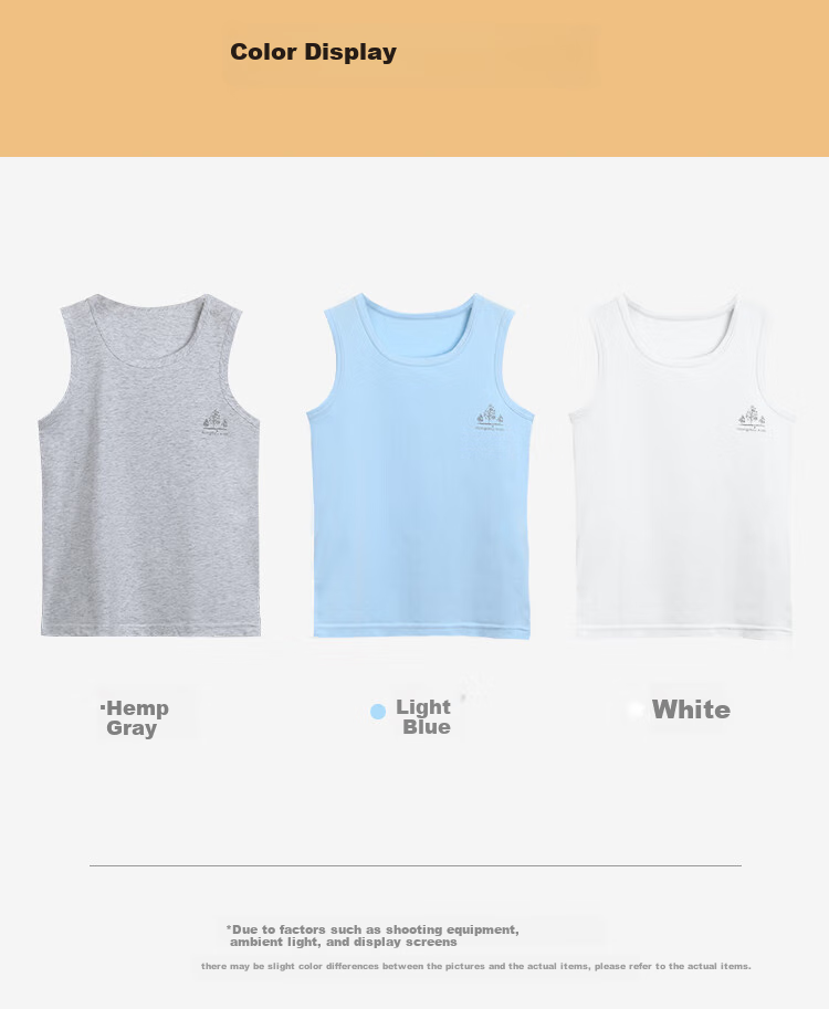 Hodohome Children's Tank Top, Boys' Summer Thin Style, 40s Combed Cotton, Casual Sports Undershirt, 803 White, Size 140 11