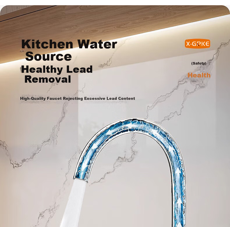 X-GRKE [Germany] Kitchen Faucet Hot And Cold Water Two-In 304 Stainless Steel Sink Faucet with 360° Rotation LR 9
