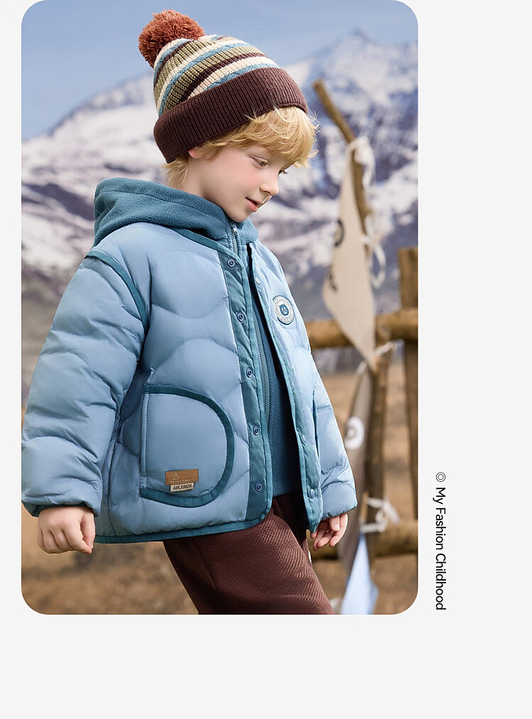 ASK JUNIOR [Three-Proof One Garment Three-Wear] Canadian Duck Down Children's Down Jacket 2025 Winter Toddler Fleece Warm Boys 2