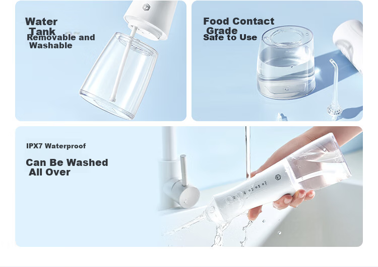 JD Jingzao High-End Portable Oral Irrigator Blue with Screen Display, 10-Level Adjustment, 300ml Large Water Tank, Dental Cleaner, Teeth Washer, Tartar Prevention for Women 4