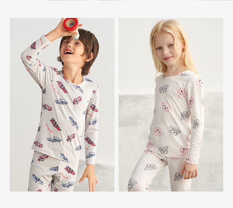 AIMER KIDS Antibacterial Modal Girls' Thermal Underwear Set 2025 New Light Warmth [5~15℃] Magic Wonder 120 6
