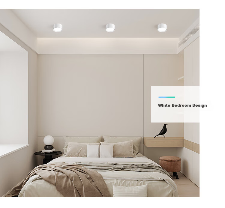 NVC LED Downlight for Home Living Room Bedroom Ceiling Hallway, No Drilling Required Surface-Mounted Ceiling Light, PC White 9W Warm White Light 11