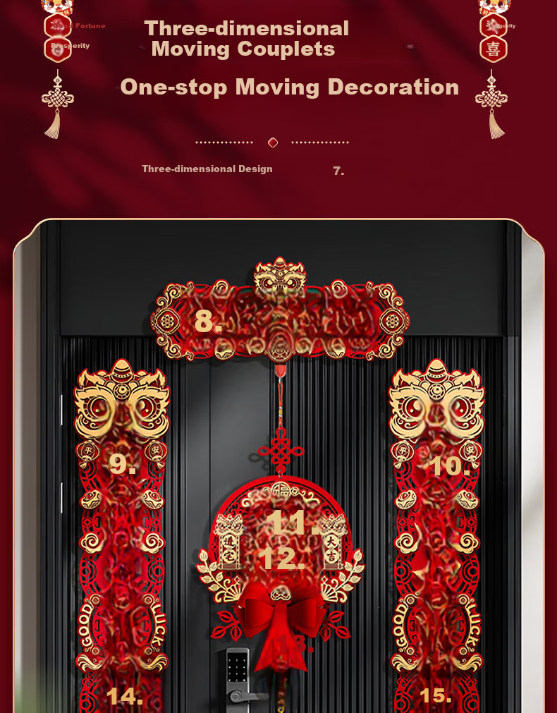 Ounizi Housewarming Ceremony Decoration Set, Essential Items for Moving into A New Home, Complete Decorative Kit Including Chinese Knots And Dressing Up 2