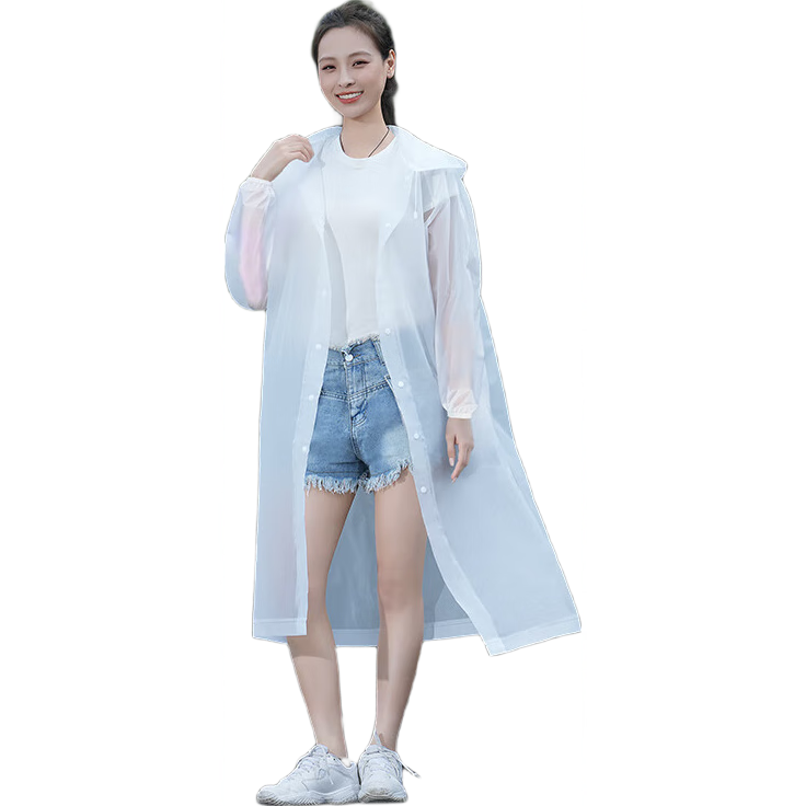 Qihaiqiu Disposable Raincoat Thickened Large Portable Cycling Mountaineering Travel Long Hooded Rain Poncho 1 Piece