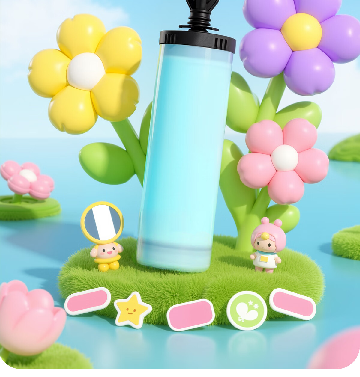 361° Portable Swimming Ring Air Pump Manual Mini Inflator for Toys, Balls, and Balloons 8