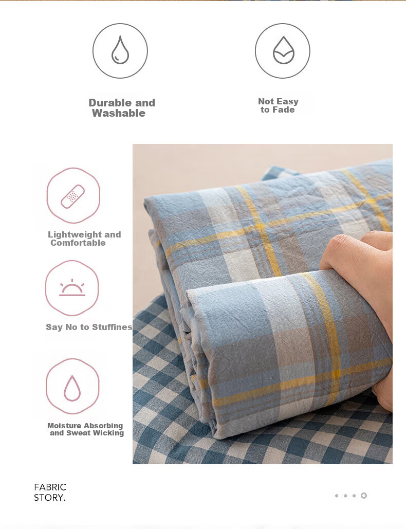 Wuyinliangpin Class A Washable Pure Cotton Single Bed Sheet, Cotton Double Bed Sheet 230*245cm Bed Cover 2
