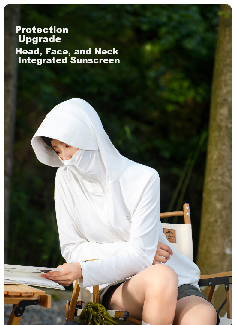 VVC Sun Protection Clothing for Women, Ice Silk Cool-Feeling Breathable UV-Resistant Shawl, Urban Light Outdoor Short Jacket, Simple White 1.0 7
