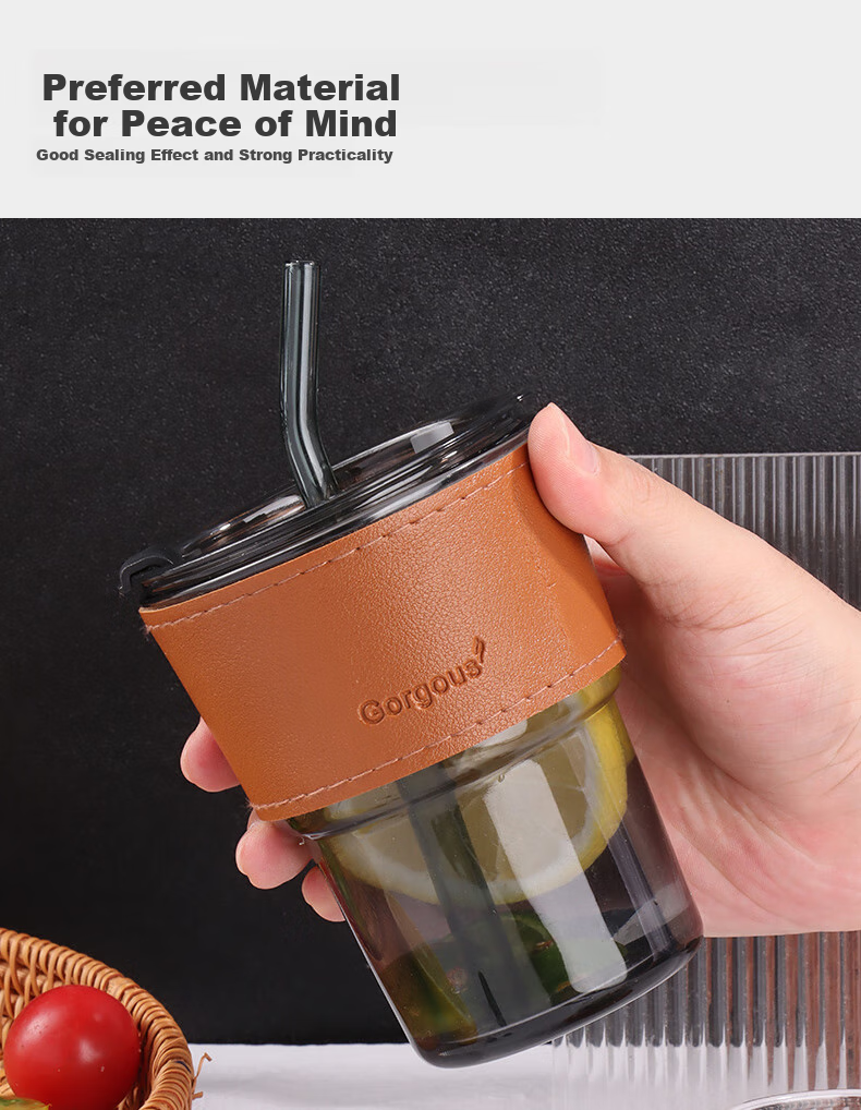 BJ Water Bottle, Glass Cup, Tea Cup, Drinking Cup, Straw Cup with Lid, Coffee And Milk Tea Cup, Hexi Color Bamboo Joint Cup 4