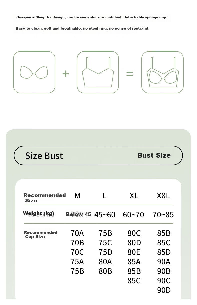 Etravel Disposable Bra with Padding for Women, Breathable Bandeau, Individually Wrapped Daily Disposable Military Training Bra, 3-Pack M Size 14