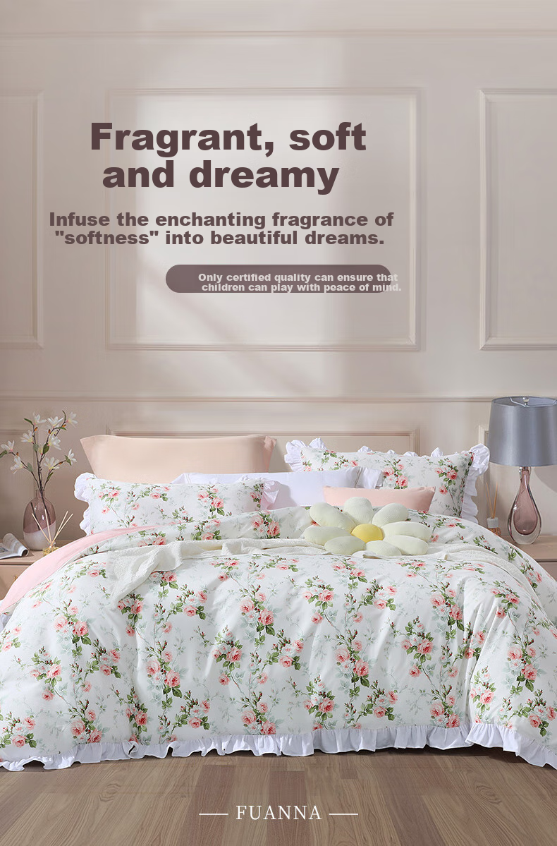 FUANNA Cotton Bedding Set of Three Pieces, Printed Single Bed Sheet for Student Dormitory, Xiyan 152*210cm 1