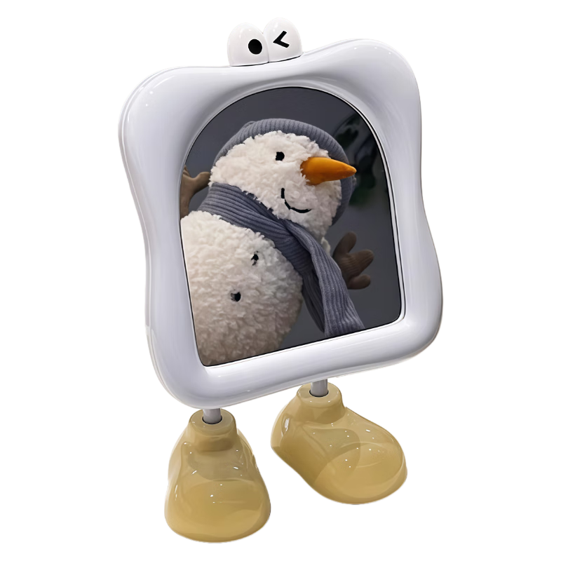 Dikalu Cute Big Eye Desktop Makeup Mirror Home Bedroom Table Vanity Mirror Student Dormitory Portable HD Small Mirror for Women