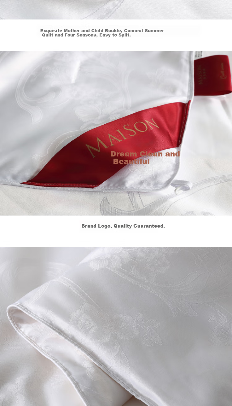 Mengjie Jiafang Silk Comforter, Soft Jacquard Pattern, Breathable Air Conditioning Summer Quilt, All-Season Duvet, Filling Material Approximately 480g, 200*230cm 8